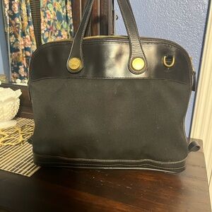 Dooney and Bourke Black Canvas and Leather Bag